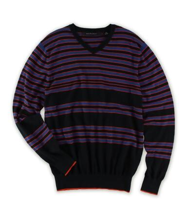 Sean John Mens Striped V Neck Pullover Knit Sweater - 2XL