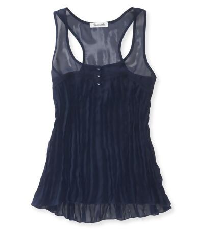 Aeropostale Womens Sheer Pleated Tank Top - XS