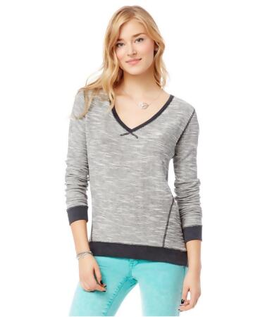 Aeropostale Womens Tight V Neck Knit Sweater - L