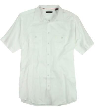 Alfani Mens Solid Ss Button Up Shirt - 4XLT