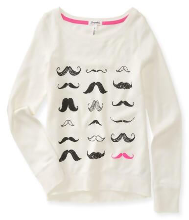 Aeropostale Womens Moustache Graphic T-Shirt - XL