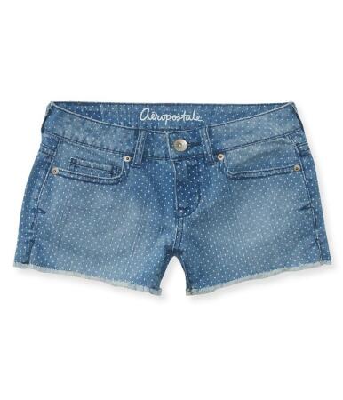 Aeropostale Womens Polka Dot Shorty Casual Denim Shorts - 0