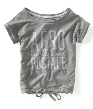 Aeropostale Womens Dolman Drawstring Cinch Graphic T-Shirt - XS