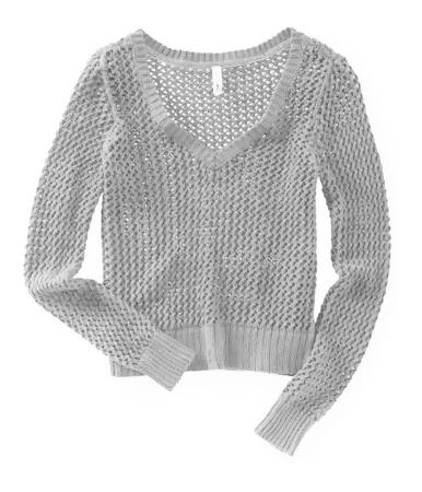 Aeropostale Womens Solid Cable V Neck Knit Sweater - XL