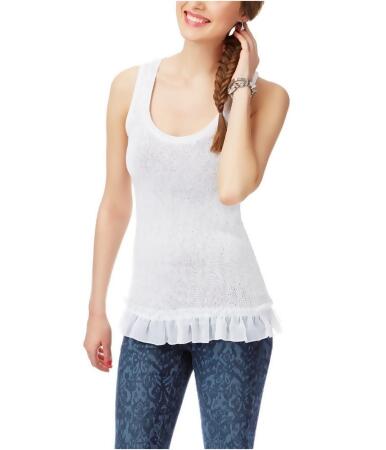 Aeropostale Womens Sequin Sparkle Ruffle Tank Top - S