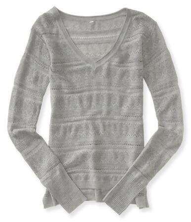 Aeropostale Womens Open V Neck Knit Sweater - M