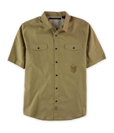 Sean John Mens Military Graphic Button Up Shirt - S