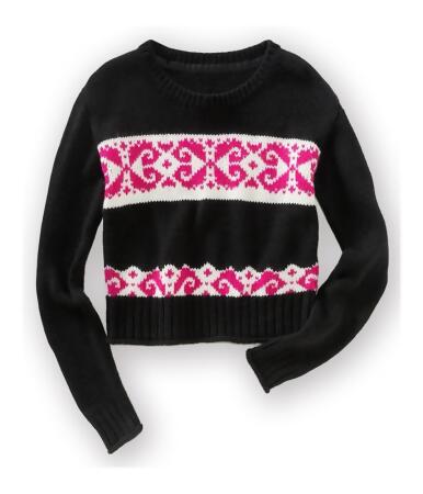 Aeropostale Womens Fair Isle Boxy Crew Neck Knit Sweater - M