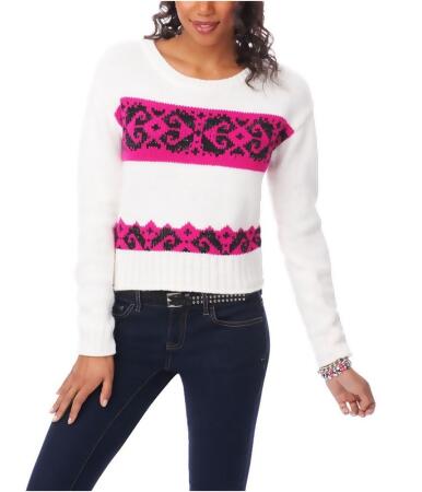 Aeropostale Womens Fair Isle Boxy Crew Neck Knit Sweater - M