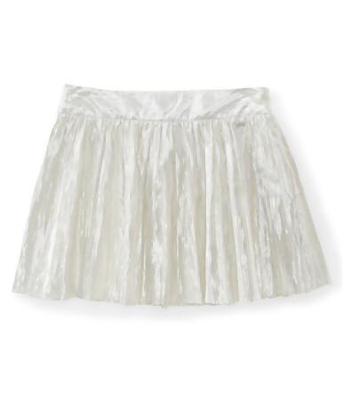 Aeropostale Womens Cotton Metallic Side-Zip Pleated Skirt - 3/4