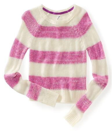 Aeropostale Womens Ls Raglan Stripe Knit Sweater - XL