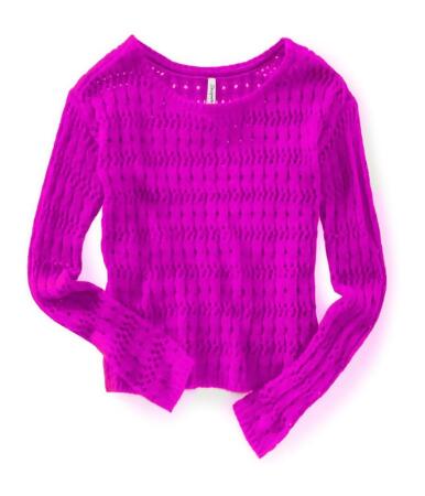 Aeropostale Womens Sheer Cropped Knit Sweater - L