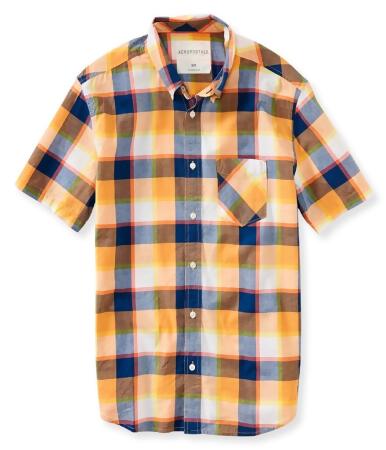 Aeropostale Mens Plaid Pocket Button Up Shirt - S