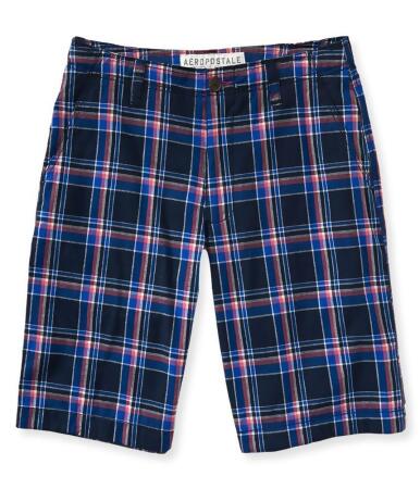 Aeropostale Mens Plaid Flat-Front Casual Bermuda Shorts - 30