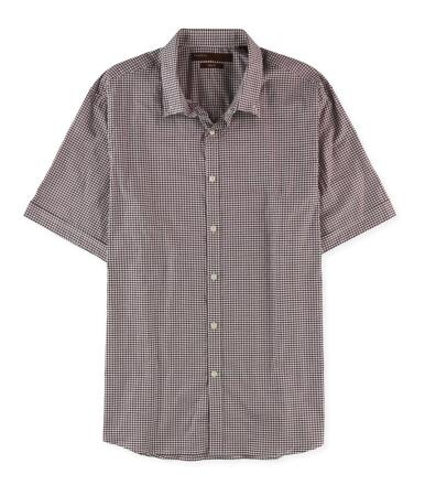 Perry Ellis Mens Slim Fit Mini Check Button Up Shirt - XXS