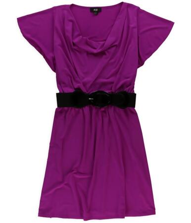 Agb Womens Belted A-Line Dress - S