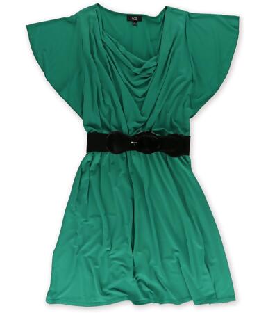 Agb Womens Belted A-Line Dress - M