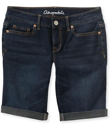 Aeropostale Womens Cuffed Dark Wash Casual Bermuda Shorts - 00