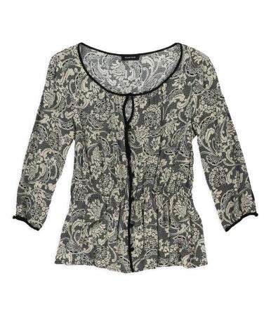 Spense Womens Peplum Button Down Blouse - M