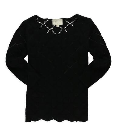 Debbie Morgan Womens Pointelle Pullover Sweater - S