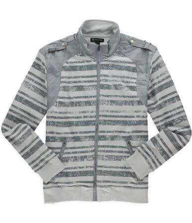 I-n-c Mens Striped Fleece Jacket - XL