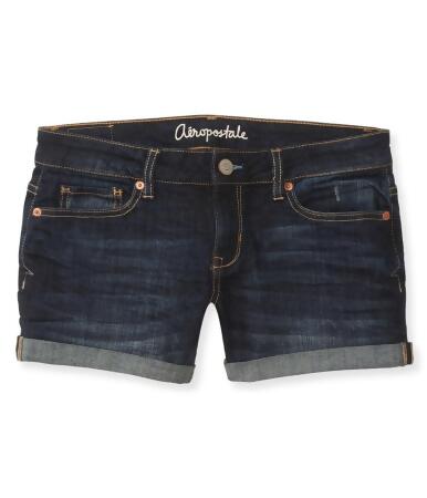 Aeropostale Womens Dark Wash Midi Casual Denim Shorts - 000