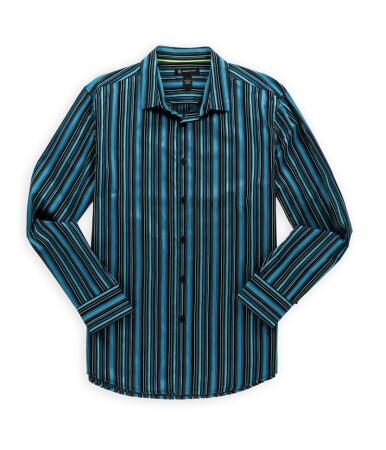 I-n-c Mens Multi Stripe Button Up Shirt - L