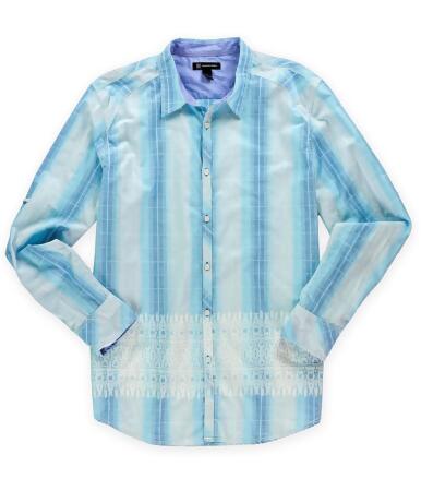I-n-c Mens Tropical Grid Button Up Shirt - XL