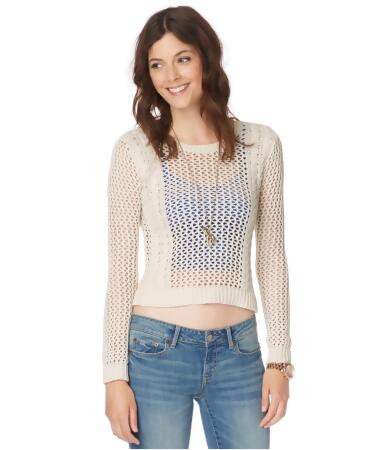 Aeropostale Womens Sheer Cable Pullover Sweater - S