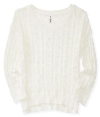 Aeropostale Womens Sheer Cable Pullover Sweater - M