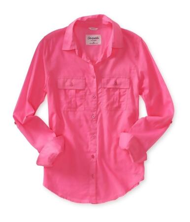 Aeropostale Womens Sheer Woven Button Up Shirt - XS