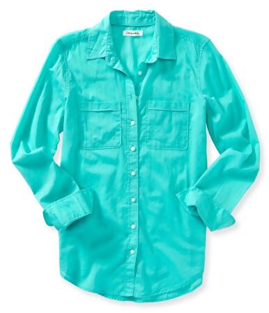 Aeropostale Womens Solid Button Down Blouse - M