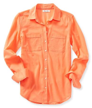 Aeropostale Womens Solid Button Down Blouse - L