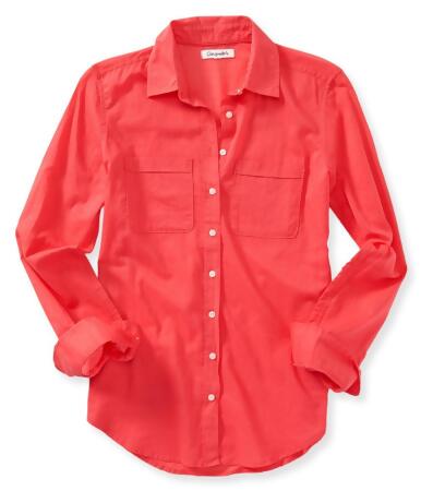 Aeropostale Womens Solid Button Down Blouse - XS