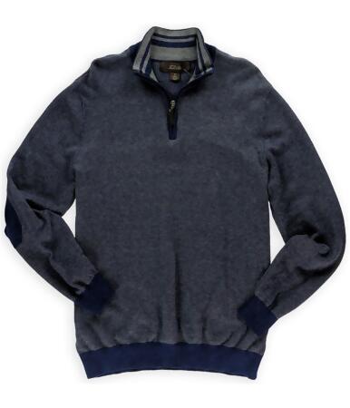 Tasso Elba Mens Tweed 1/4 Zip Pullover Sweater - M