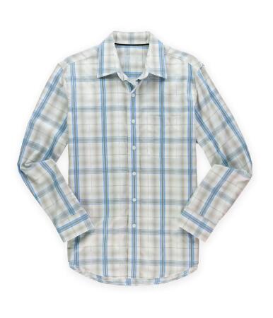 Tasso Elba Mens Woven Plaid` Button Up Shirt - S