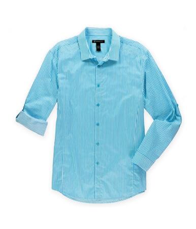 I-n-c Mens Bright Stripes Button Up Shirt - L