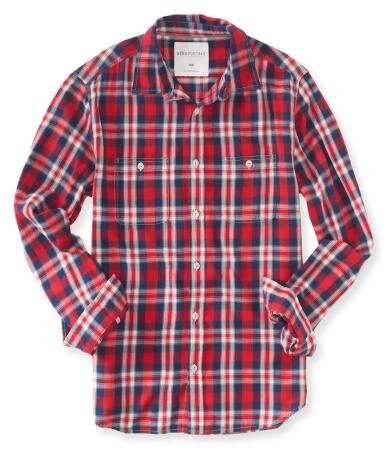 Aeropostale Mens Plaid Button Up Shirt - M