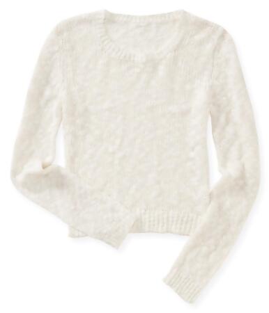 Aeropostale Womens Sheer Cropped Pullover Sweater - L