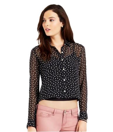 Aeropostale Womens Butterfly Woven Button Up Shirt - XS