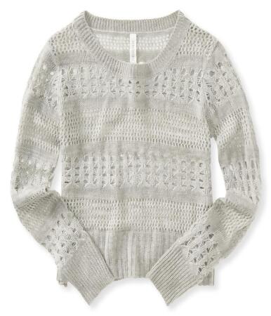 Aeropostale Womens Open-Knit Pullover Sweater - L