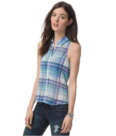 Aeropostale Womens Sheer Plaid Tank Top - XL