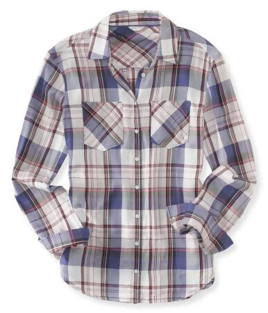 Aeropostale Womens Plaid Button Up Shirt - M