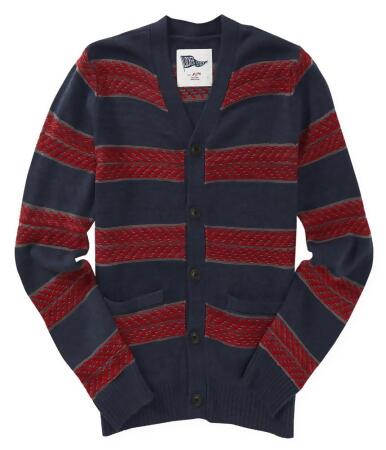 Aeropostale Mens Striped Cardigan Sweater - S