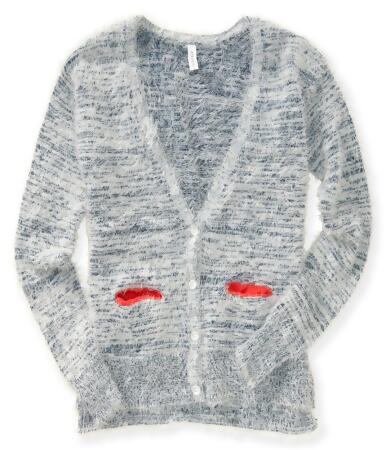 Aeropostale Womens Fuzzy Pocket Cardigan Sweater - M