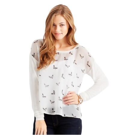 Aeropostale Womens Sheer Birds Graphic T-Shirt - XL