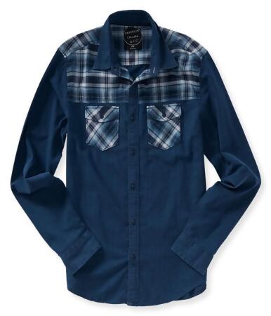 Aeropostale Mens Woven Mix Button Up Shirt - L