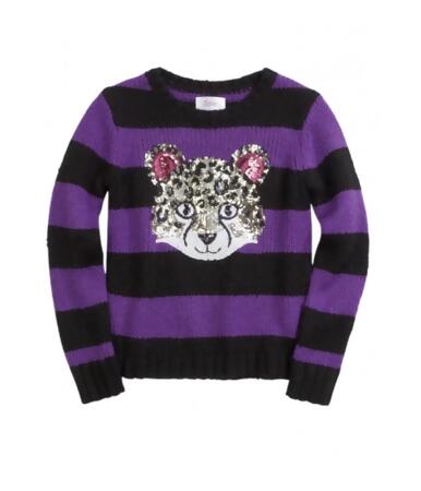 Justice Girls Striped Critter Knit Sweater - 20