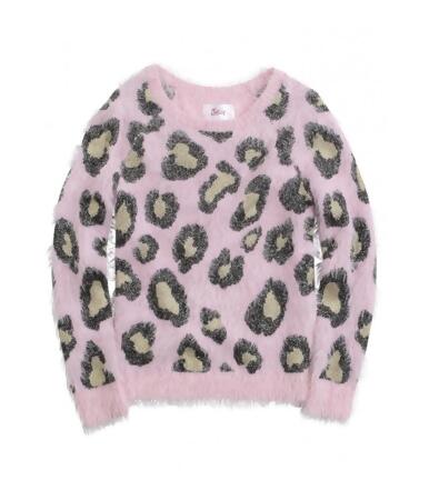 Justice Girls Fuzzy Print Knit Sweater - 5