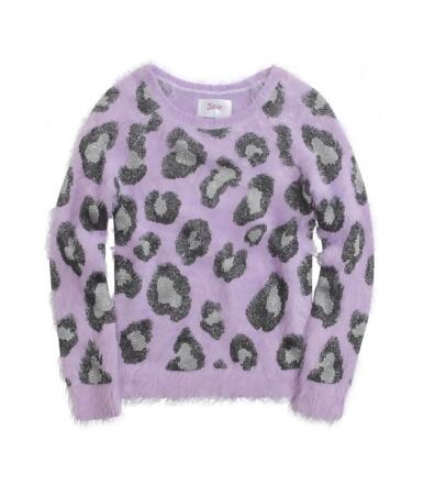 Justice Girls Fuzzy Print Knit Sweater - 20